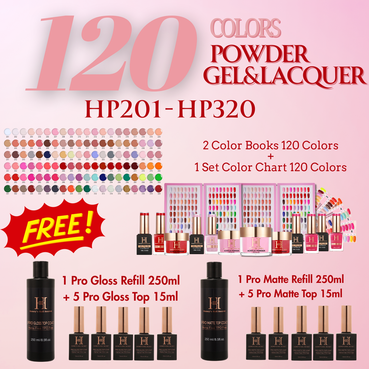 FULL LINE 4 in 1 PREMIUM ACRYLIC + GEL & LACQUER 120 NEW COLORS