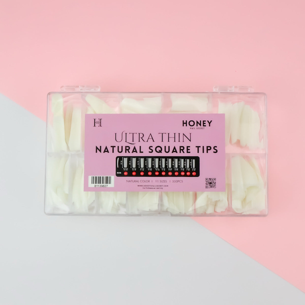 ULTRA THIN -  NATURAL SQUARE TIPS