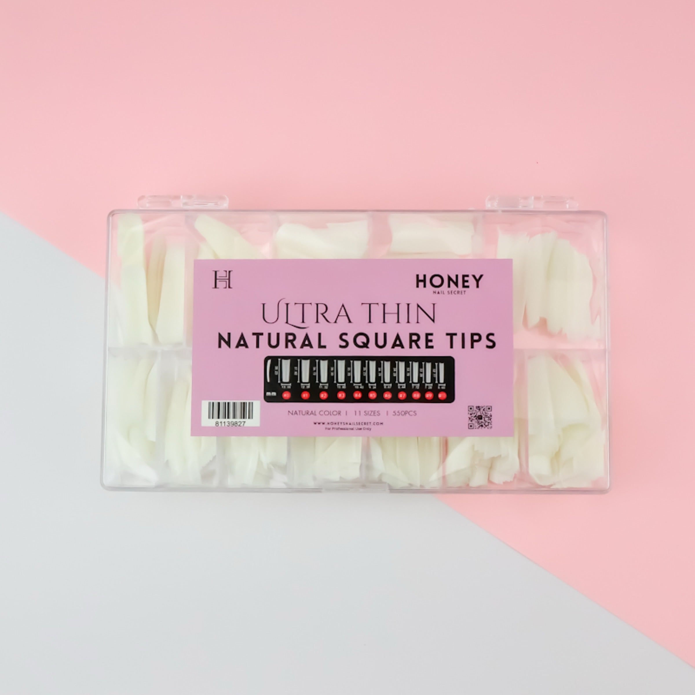 ULTRA THIN -  NATURAL SQUARE TIPS