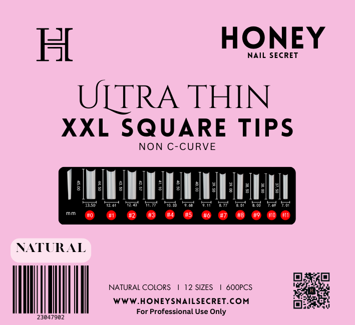 ULTRA THIN - XXL SQUARE TIPS( NATURAL COLORS)