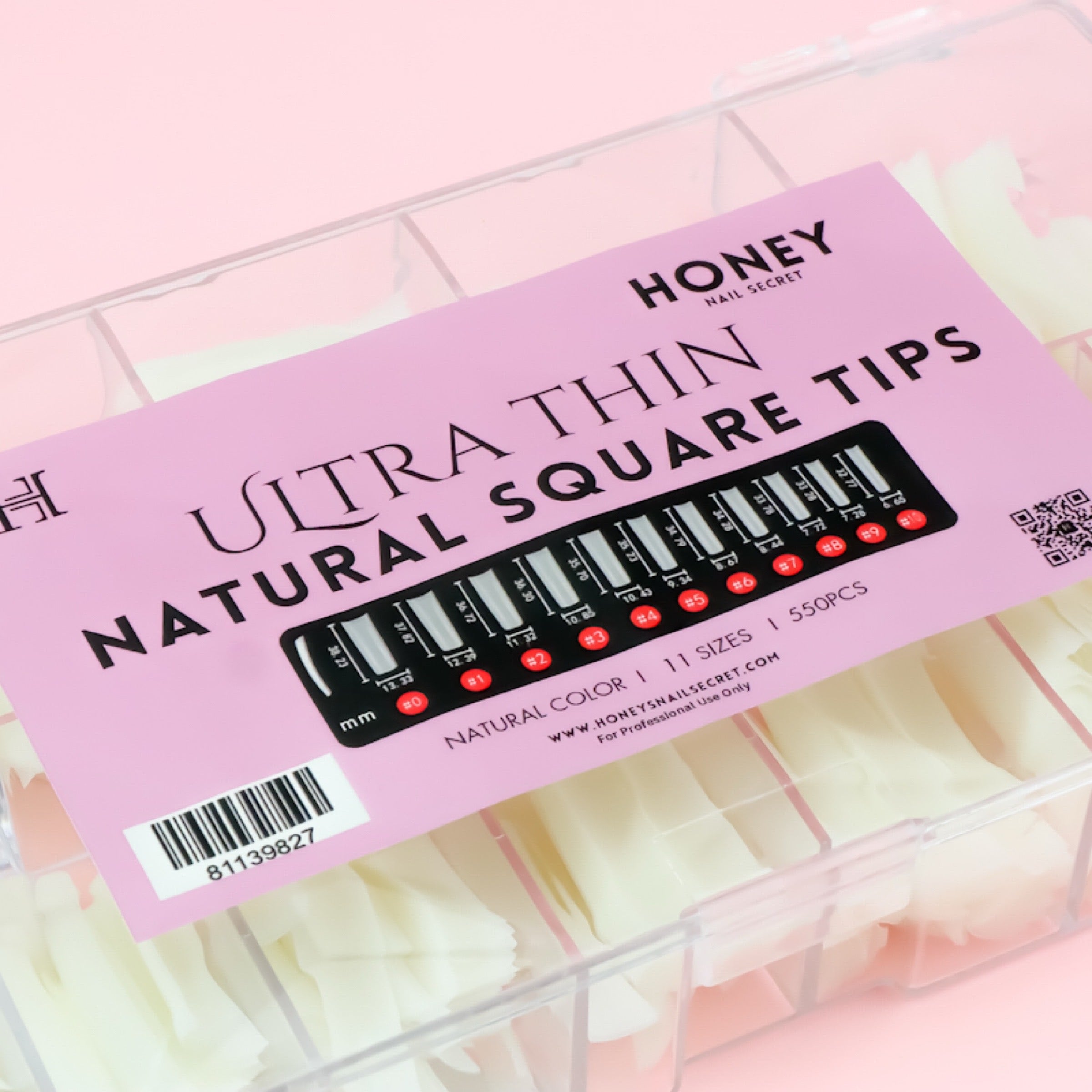 ULTRA THIN -  NATURAL SQUARE TIPS