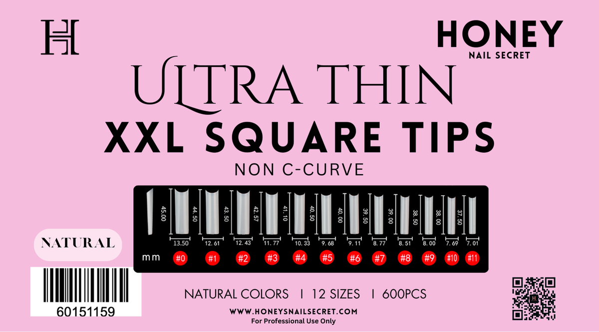 ULTRA THIN - XXL SQUARE TIPS( NATURAL COLORS)