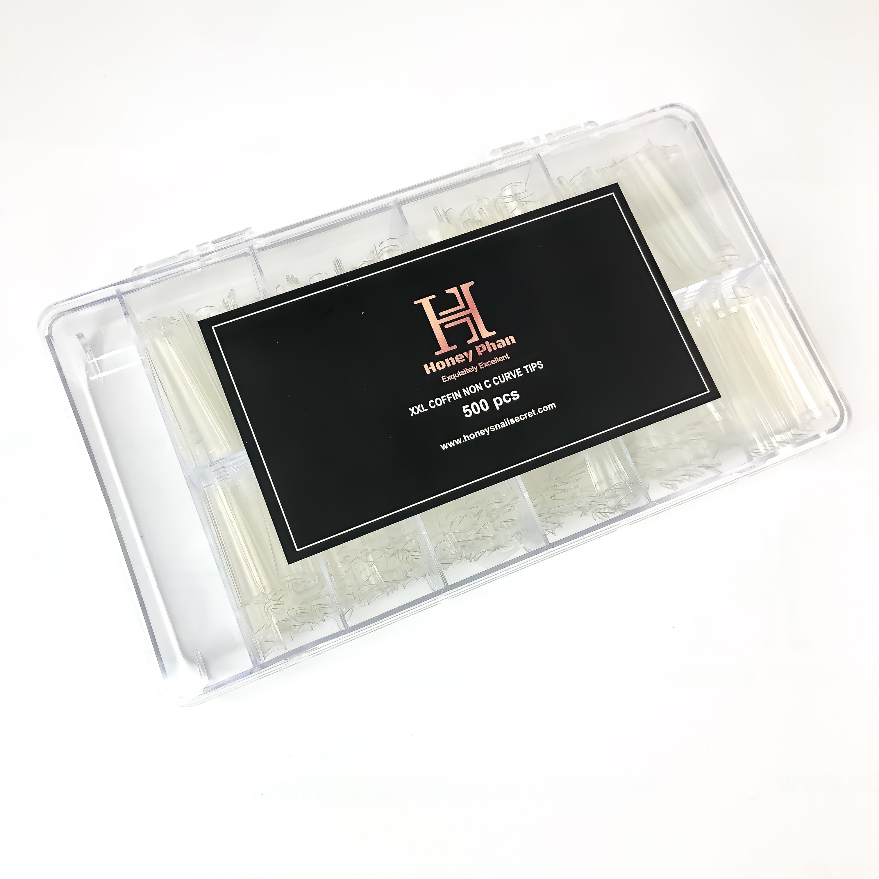 XXL COFFIN NON C- CURVE CLEAR TIPS (500 pcs)