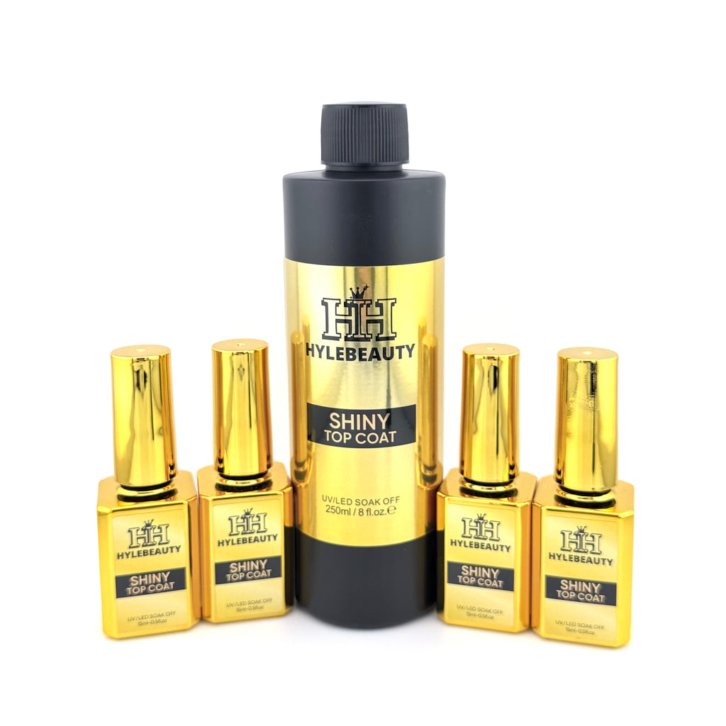 Shiny top coat 8oz refill + 4small bottle 15ml