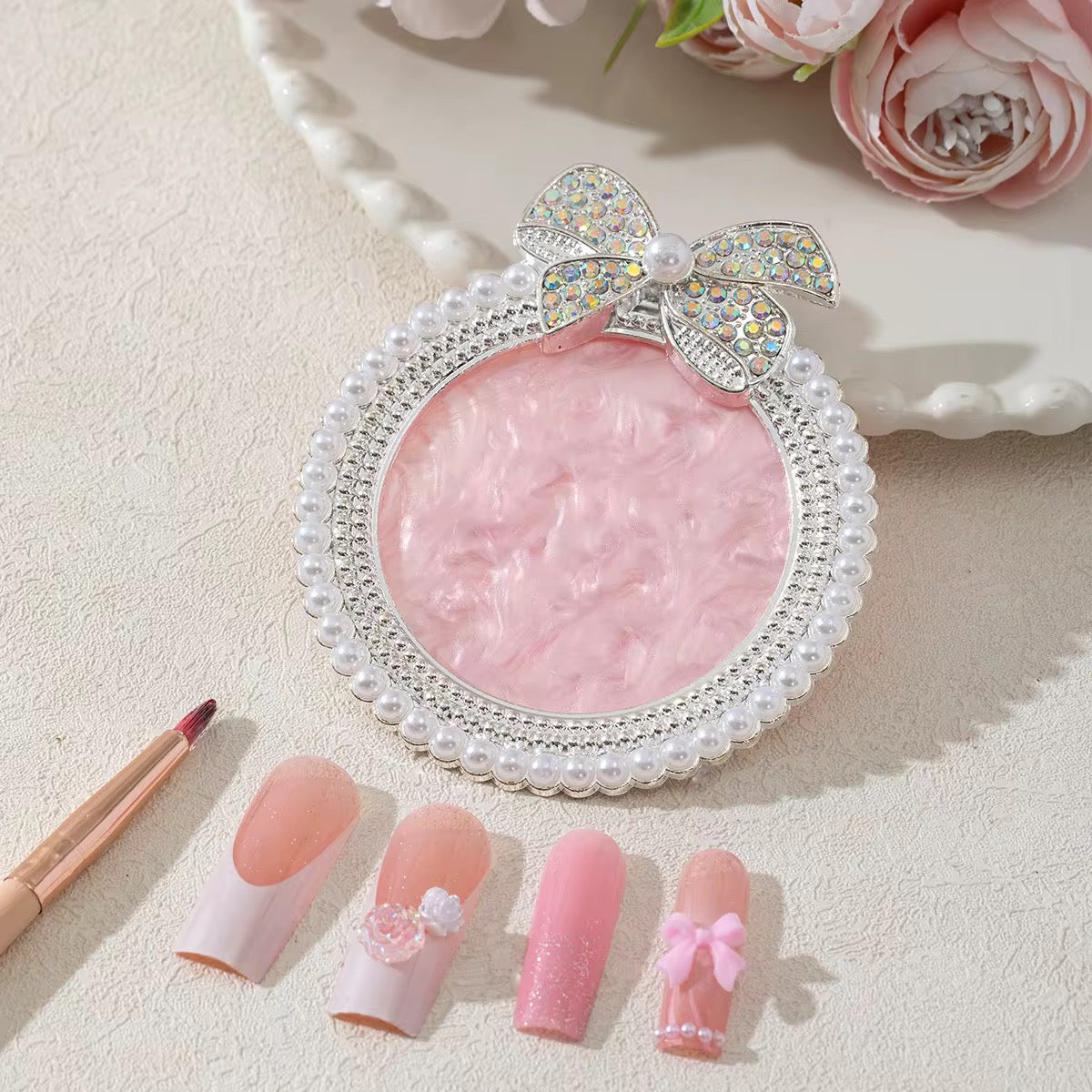 Plate Rhinestone and Pearls
