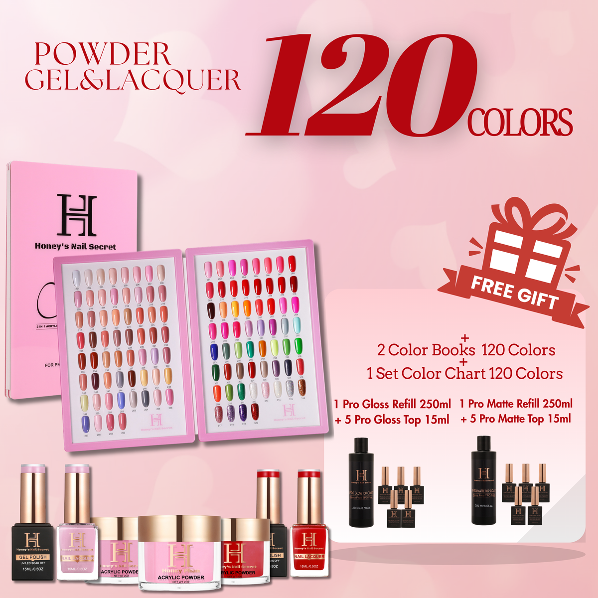 FULL LINE 4 in 1 PREMIUM ACRYLIC + GEL & LACQUER 120 NEW COLORS