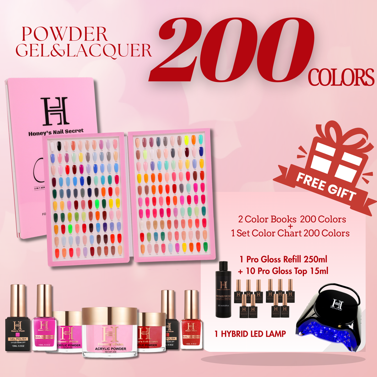 FULL LINE 4 in 1 PREMIUM ACRYLIC + GEL & LACQUER 200 COLORS