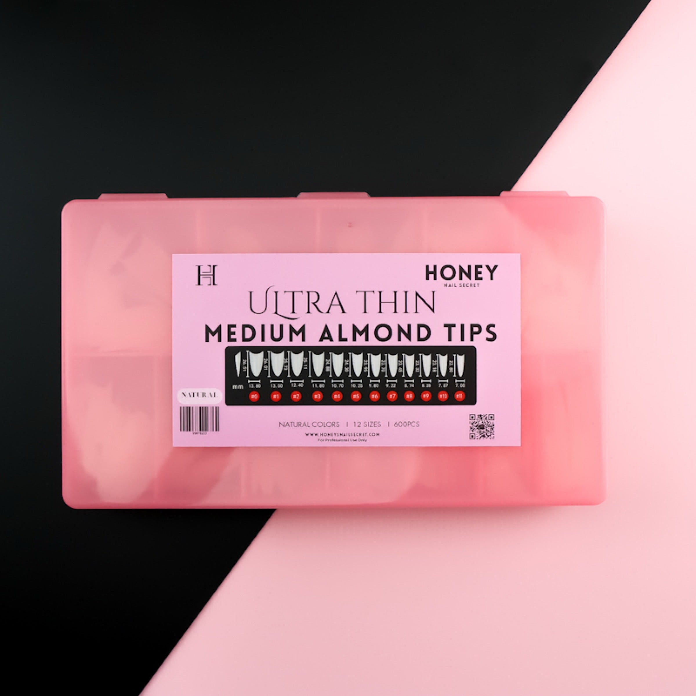 ULTRA THIN -  MEDIUM ALMOND TIPS ( NATURAL COLOR)