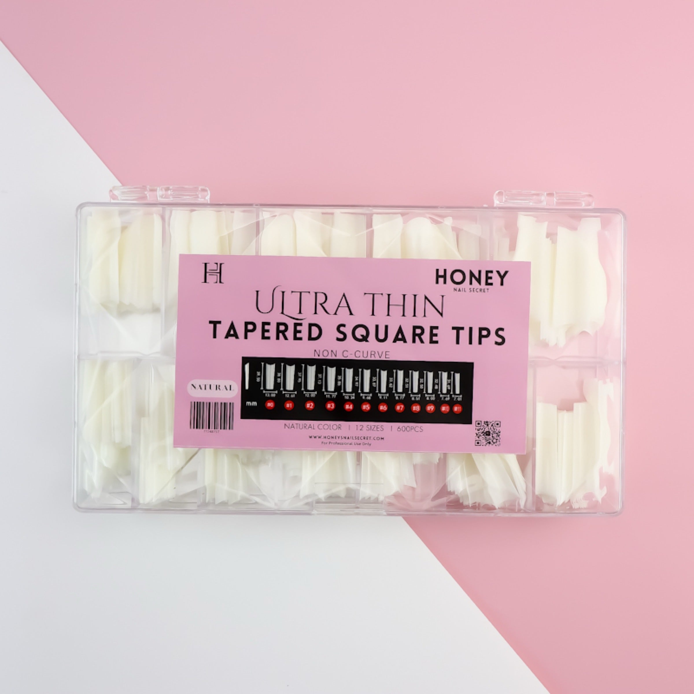 ULTRA THIN - TAPERED SQUARE TIPS ( NATURAL COLORS)