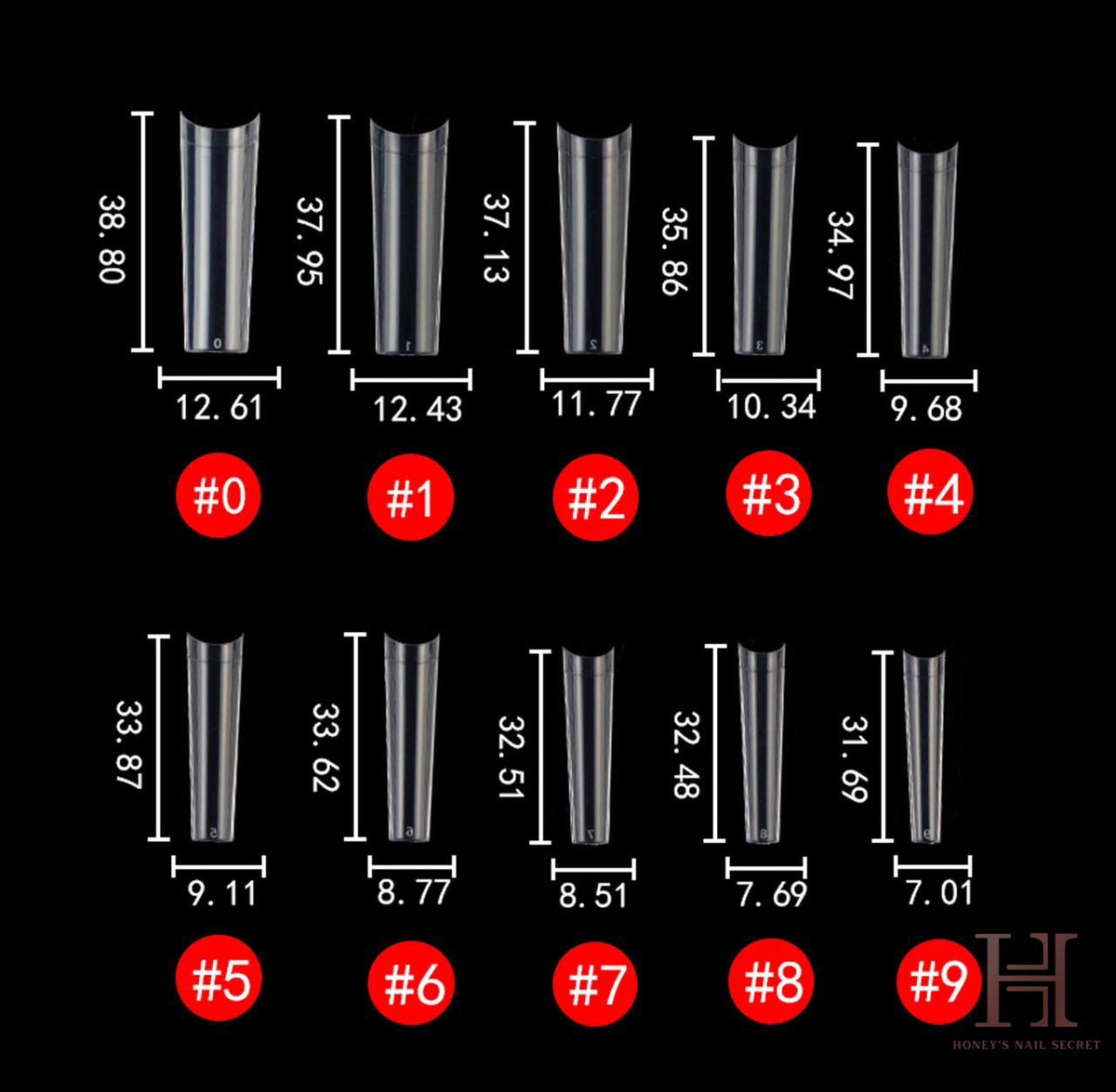 PRO TAPERED SQUARE Nail Tips ( 500pcs)