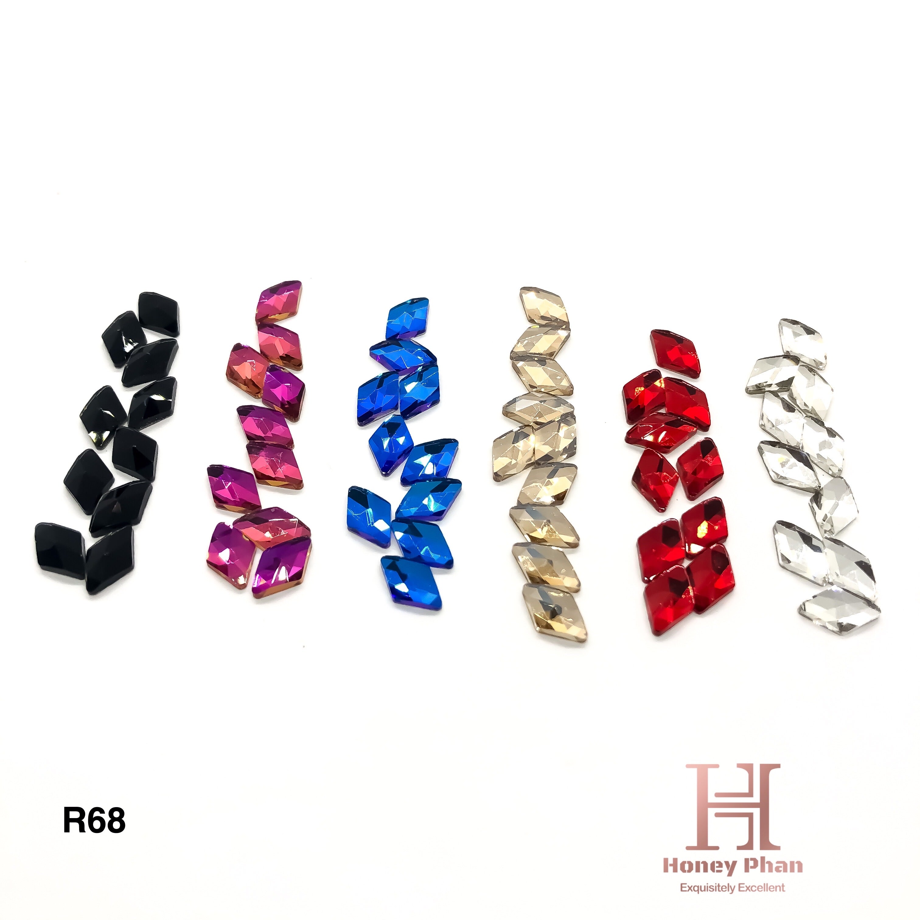 Infinity Rhinestones Rhombus Shape (60 pcs/6 colors) -R68