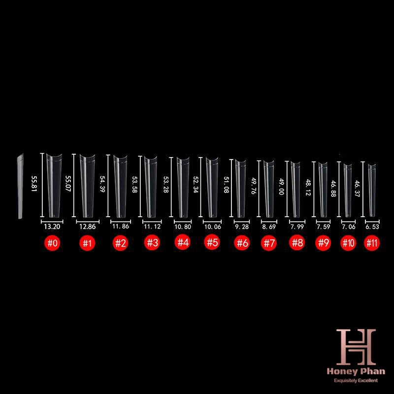 SUPER LONG NON C-CURVE COFFIN TIPS ( 504 pcs)