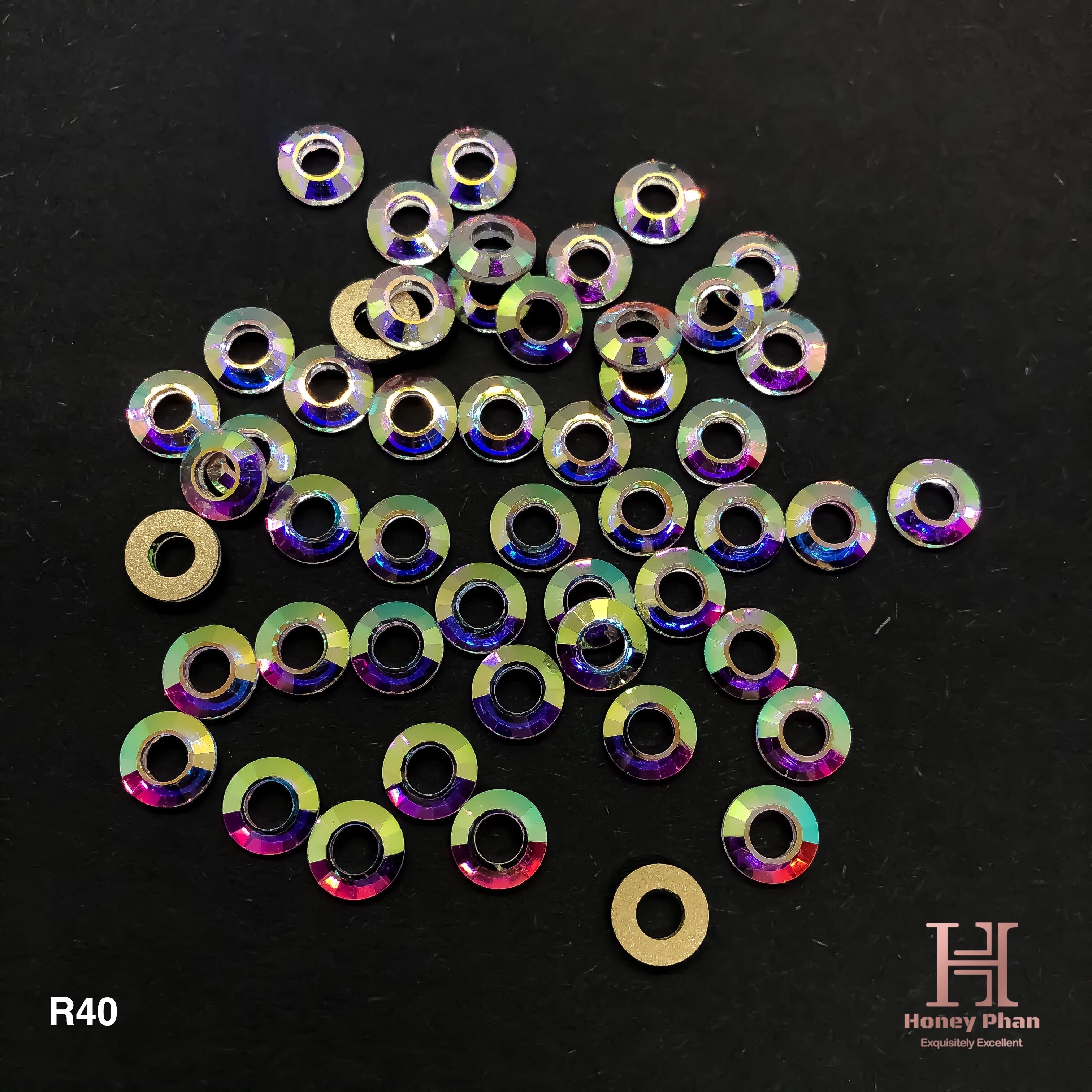 AB Rhinestone Ring Shape (50pcs) - R40