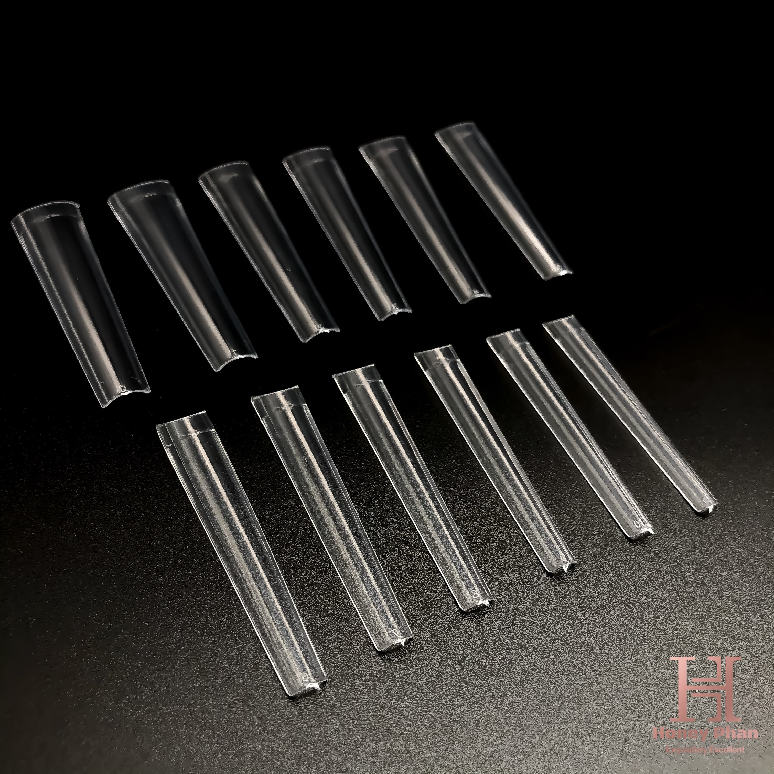 SUPER LONG NON C-CURVE COFFIN TIPS ( 504 pcs)