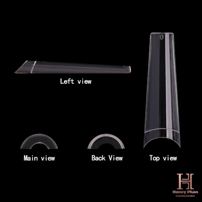 XXL COFFIN NON C- CURVE CLEAR TIPS (500 pcs)