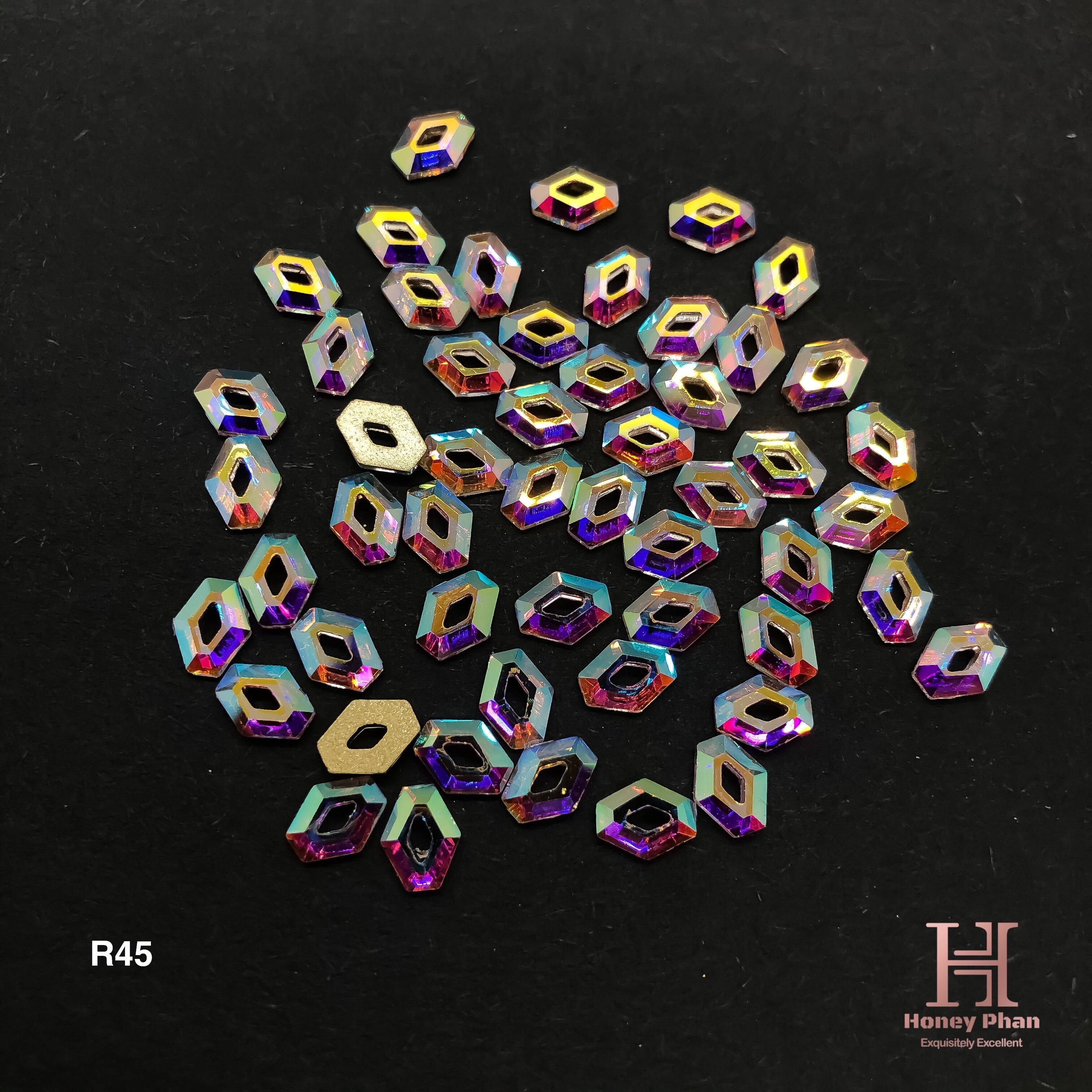 AB Rhinestone Coffin Shape (50pcs) - R45