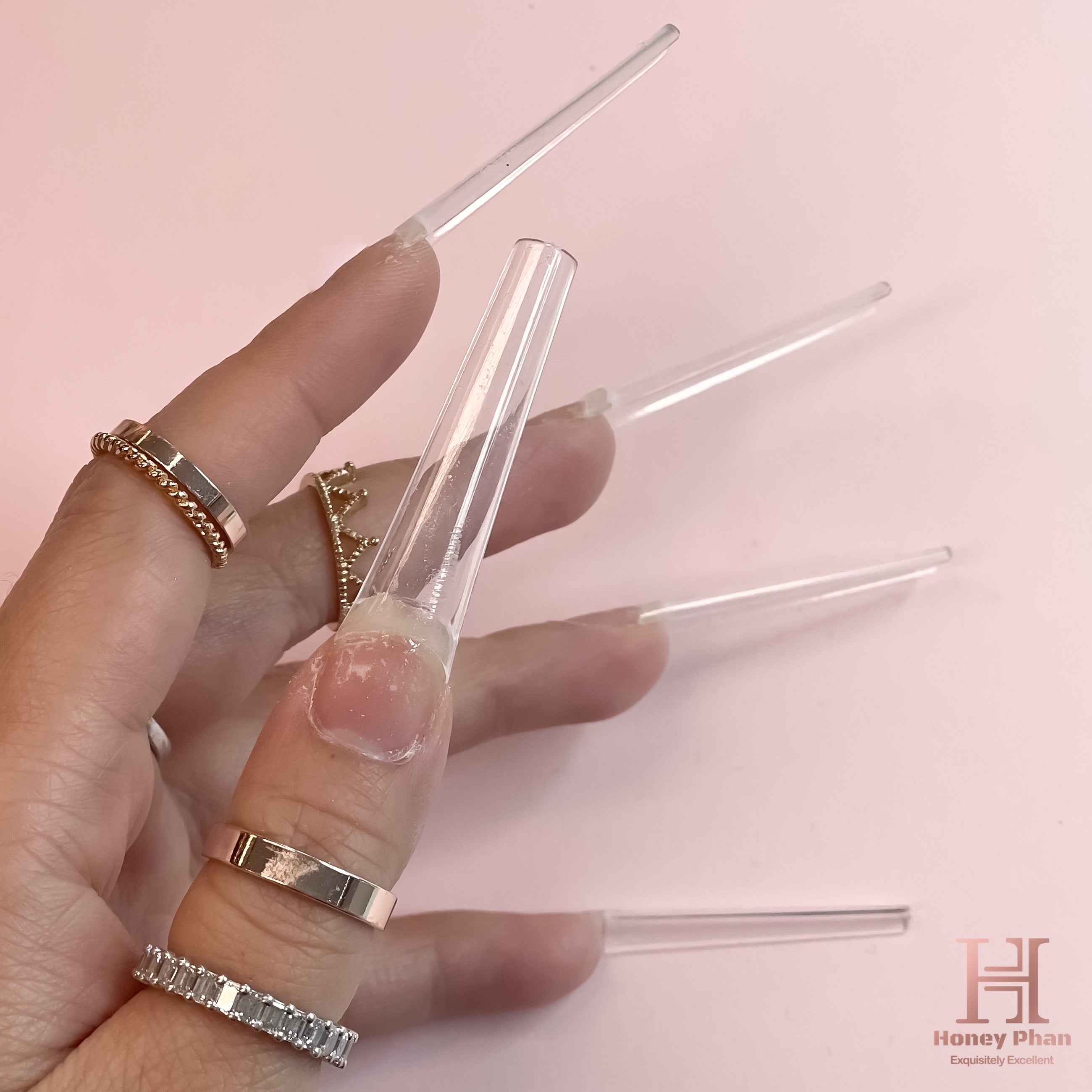 XXL COFFIN NON C- CURVE CLEAR TIPS (500 pcs)