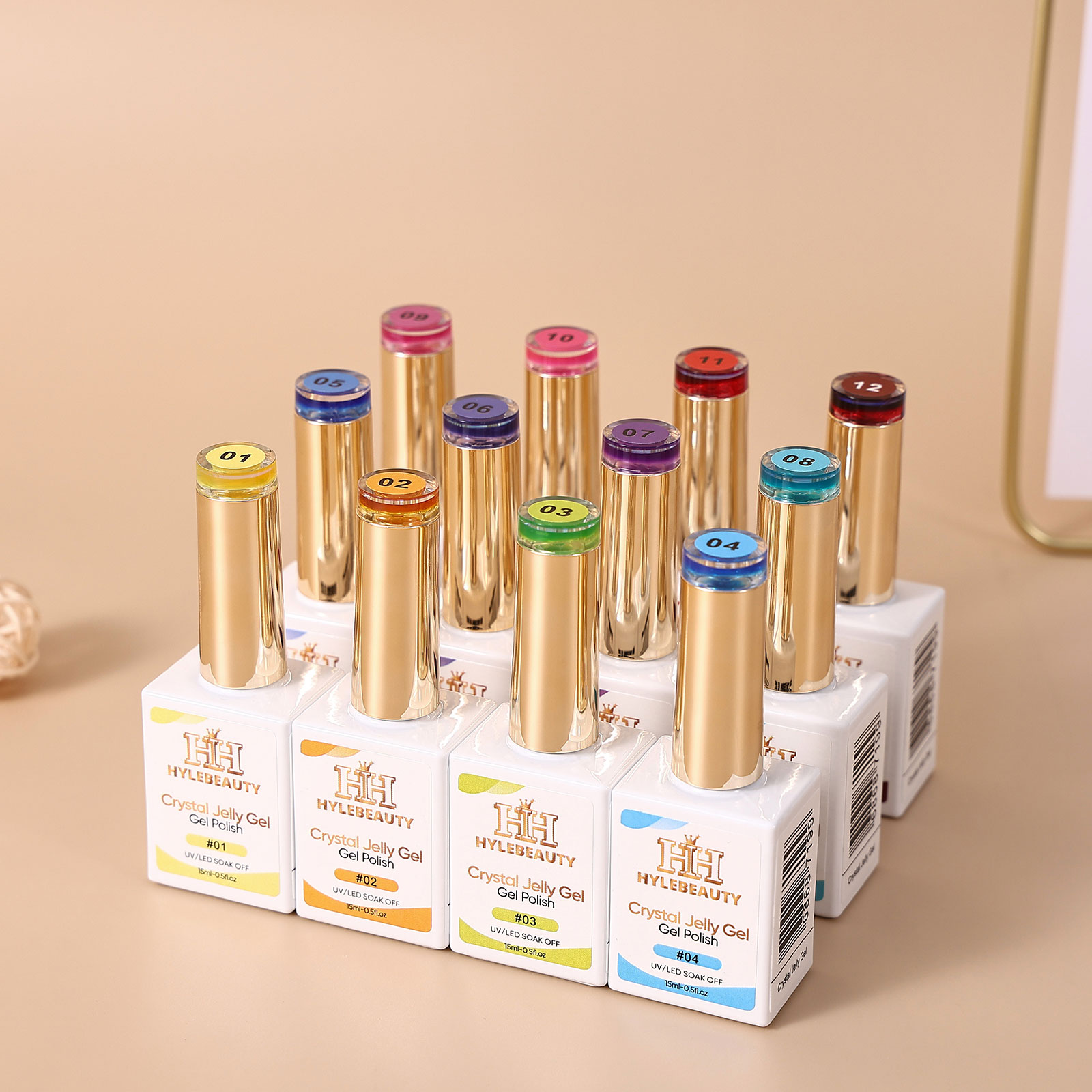 CRYSTAL GEL JELLY POLISH 12PCS
